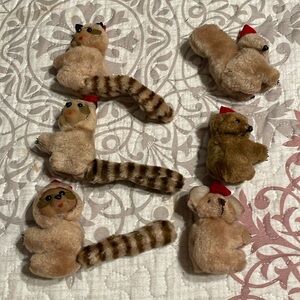 Vintage Clip On Christmas Gripper Ornaments- bundle of 6, 3 “ tall